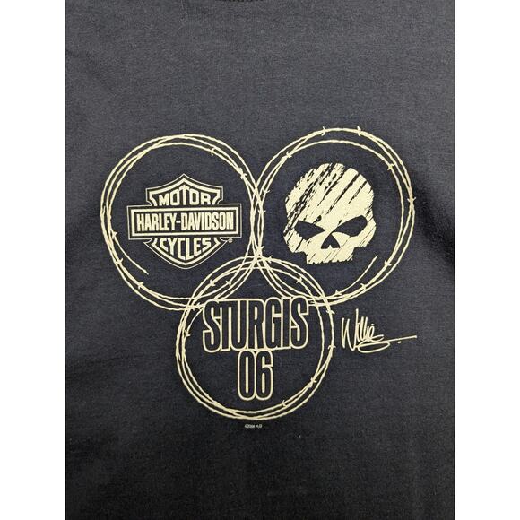 Harley Davidson Sturgis Rally T Shirt Mens Large USA Made Black Hills Tee 2006 - Picture 5 of 10